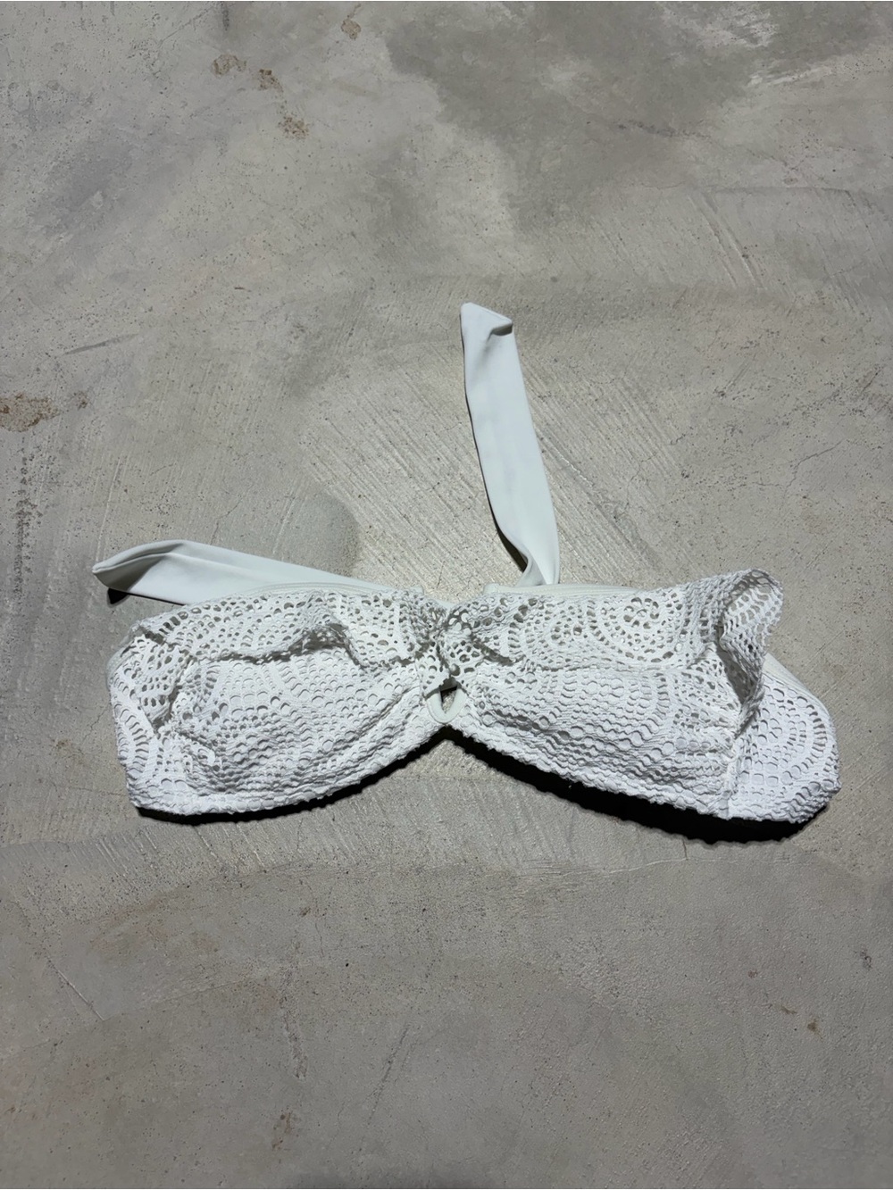 Aerie White Crochet Bandeau strapless Bikini Top XS - Picture 1 of 8